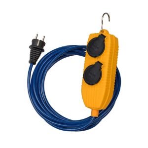 Verlengsnoer IP54 met powerblock 5m kabel blauw 
