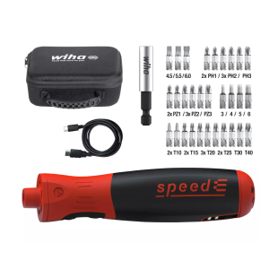 E-schroevendraaier Wiha SpeedE&reg; Pocketdrive - Met bitbox en etui - 8GKF6