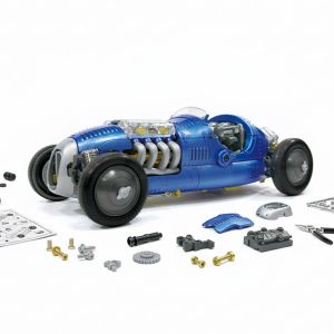 Retro Racewagen STEM bouwpakket met Transparante V8 motor en 233 onderdelen 