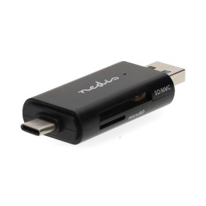 Kaartlezer voor MicroSD en SD- kaarten - USB3,2 - met USB A en USB-C aansluiting 