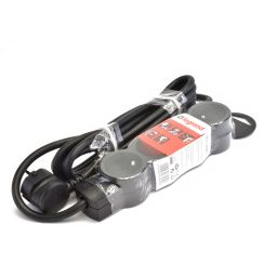 4-voudig stopcontact - Zwart - - Met 3 meter snoer - Legrand 