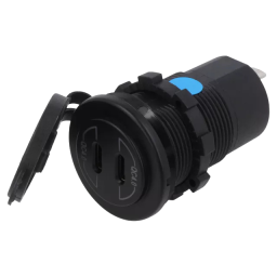 USB-lader voor de auto - inbouw (12 - 24V) 2 x USB-C