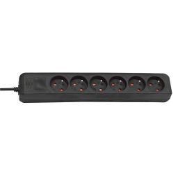 Eco-Line stekkerdoos 6-voudig zwart 1,5m H05VV-F 3G1,5 