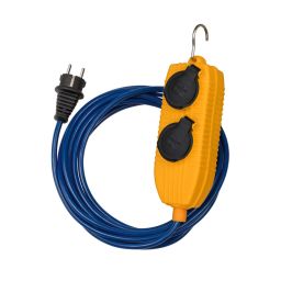 Verlengsnoer IP54 met powerblock 5m kabel blauw 