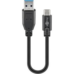 USB-C naar USB-A kabel Goobay – 0,15 m – USB 3.0 – 5 Gbit/s – 3 A – 15 W – zwart