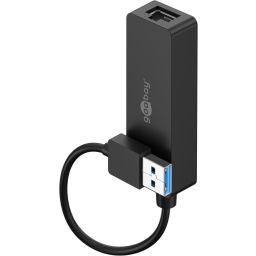 USB-A 3.0 naar RJ45 Gigabit Ethernet adapter zwart 10 cm 