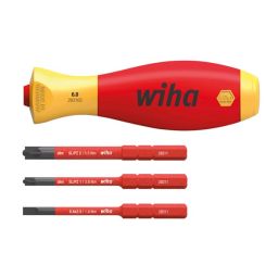 Wiha - Schroevendraaier met bithouder & 3 bits -Softfinish slimvario® electric