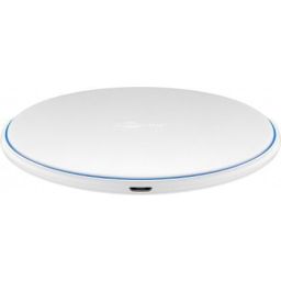 Fast Wireless Charger 10W (white) - flat, wireless fast-charging device 