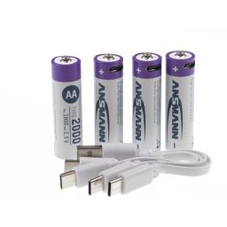 AA-batterij - Mignon - Li-Ion Accu  - 2000mAh - 4 stuks  - Oplaadbaar via USB C - 14GTRF1 
