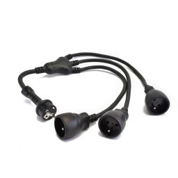 Meervoudig verlengsnoer "Octopus" - Contactstop & koppelcontact in rubber 