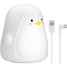 Led-nachtlicht 'Pinguin' - met warm wit licht en 7 kleuren, 3 lichtstanden en oplaadbare batterij 