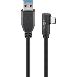 USB-C™ - USB A 3.0 Kabel 90° zwart 1,5m 