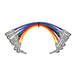 Kirlin 6-pack patch kabel 6,3mm haakse mono plug 0,3m 