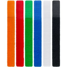 Serre-câbles velcro - 6 pièces - couleurs différentes 