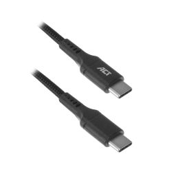 ACT USB-C naar USB-C kabel - nylon - 1 meter - USB3.2 Gen 1 