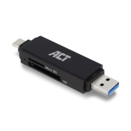 Compacte USB 3.1 Gen1 kaartlezer met type C en type A connector (USB 3.0) 