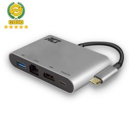 USB-C 4K multiport adapter met HDMI, USB-A, LAN, USB-C met PD Pass-through 60W 