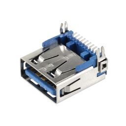 USB-3.0 A-Socket SMT angled, with retaining clips