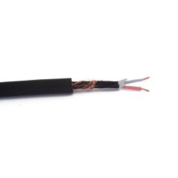 2x0,20 instrumentenkabel 24AWG afgeschermd zwart 