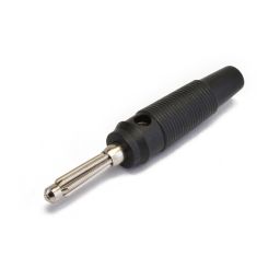 Banana plug - 4mm - Black - For cable - To screw  