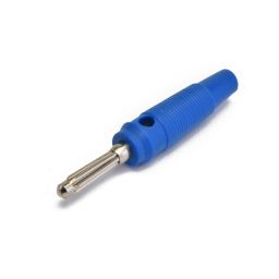 Banaanstekker - 4mm - Blauw - Voor op kabel -Te schroeven 