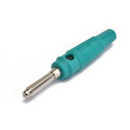 Banana plug - 4mm - Green - For cable - To solder 