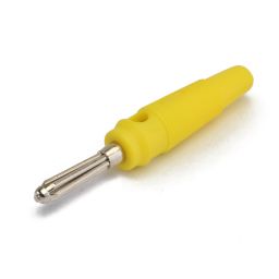 Banaanstekker - 4mm - Geel - Voor op kabel - Te solderen 