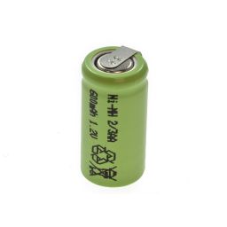 2/3 AA  oplaadbaar 29,5x14mm 600mAh met soldeerlippen.