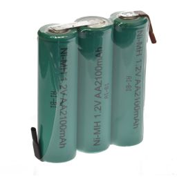 NiMH -batterijpack 3,6V - 2100 mAh - 50 x 14,7 x 43,50mm - soldeerlippen