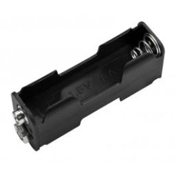 Batterijhouder voor 2 x AA-cel - met batterijclips-aansluitingen.