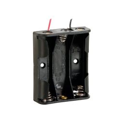 Batterijhouder voor 3 x AA-cel - Met draden .
