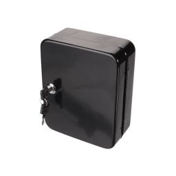 Grote Sleutelkast met 20 haken en cilinderslot met 2 sleutels - 20 x 16 x 6 cm - Zwart 