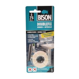 Witte dubbelfix tape - Bison 