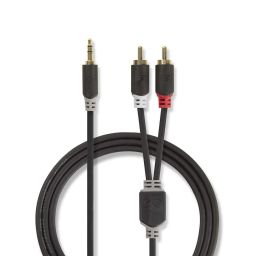 10m MM 3,5mm stereo jack mann. <-> 2x cinch mannelijk - 10 meter - Nedis 