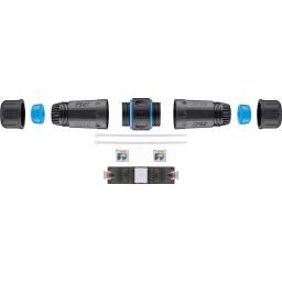 Outdoor IP68 netwerkkabel verbinder voor UTP CAT6A - zonder gereedschap 