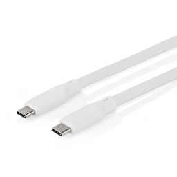 USB-C male - USB-C male - Wit - 1 meter - Extra soepele siliconen kabel  - USB 3.2 