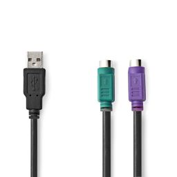 USB <-> 2x PS2 vrouwelijk 