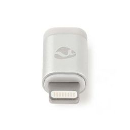 iphone adapter - micro usb female to lightning 8-pin male - white 