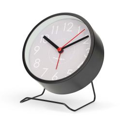 Analoge wekker tafelmodel - Zwart 100mm - Met alarm & stil kwartsuurwerk 