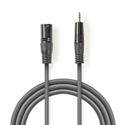 XLR mannelijk <-> 3,5mm stereo mannelijk - 3 meter 