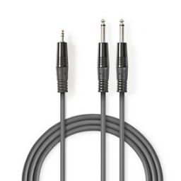 3,5mm stereo naar 2x 6,3mm mono jack - 3m 