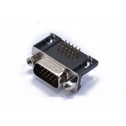 SUB-D connector HD - 15-polig / 3 rijen - Mannelijk - Printmontage - Haaks - HQ 