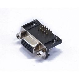 SUB-D connector HD - 15-polig / 3 rijen - Vrouwelijk - Printmontage - Haaks - HQ 