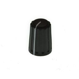 Knop Zwart 10mm / Ø4mm as met lijn