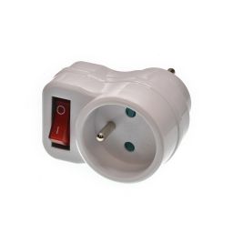 Dominostekker 1 x 10/16A met schakelaar - met aarding - GTRF026A