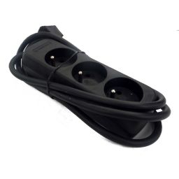 Contactdoos - 3weg (zwart) stopcontacten - low cost 3m 