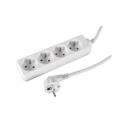 Contactdoos met 4 stopcontacten (SCHUKO) wit - 