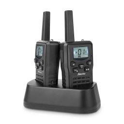 Set Walkie Talkies - Bereik tot 10 km - Zwart - Met laadstation 