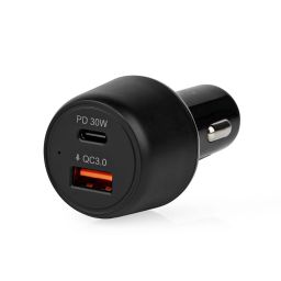 USB Car Charger - 48W - With 1 USB A and 1 USB C port 