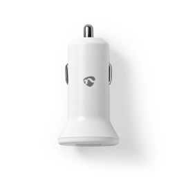 Car charger 2x2.4A with cigar lighter plug white 